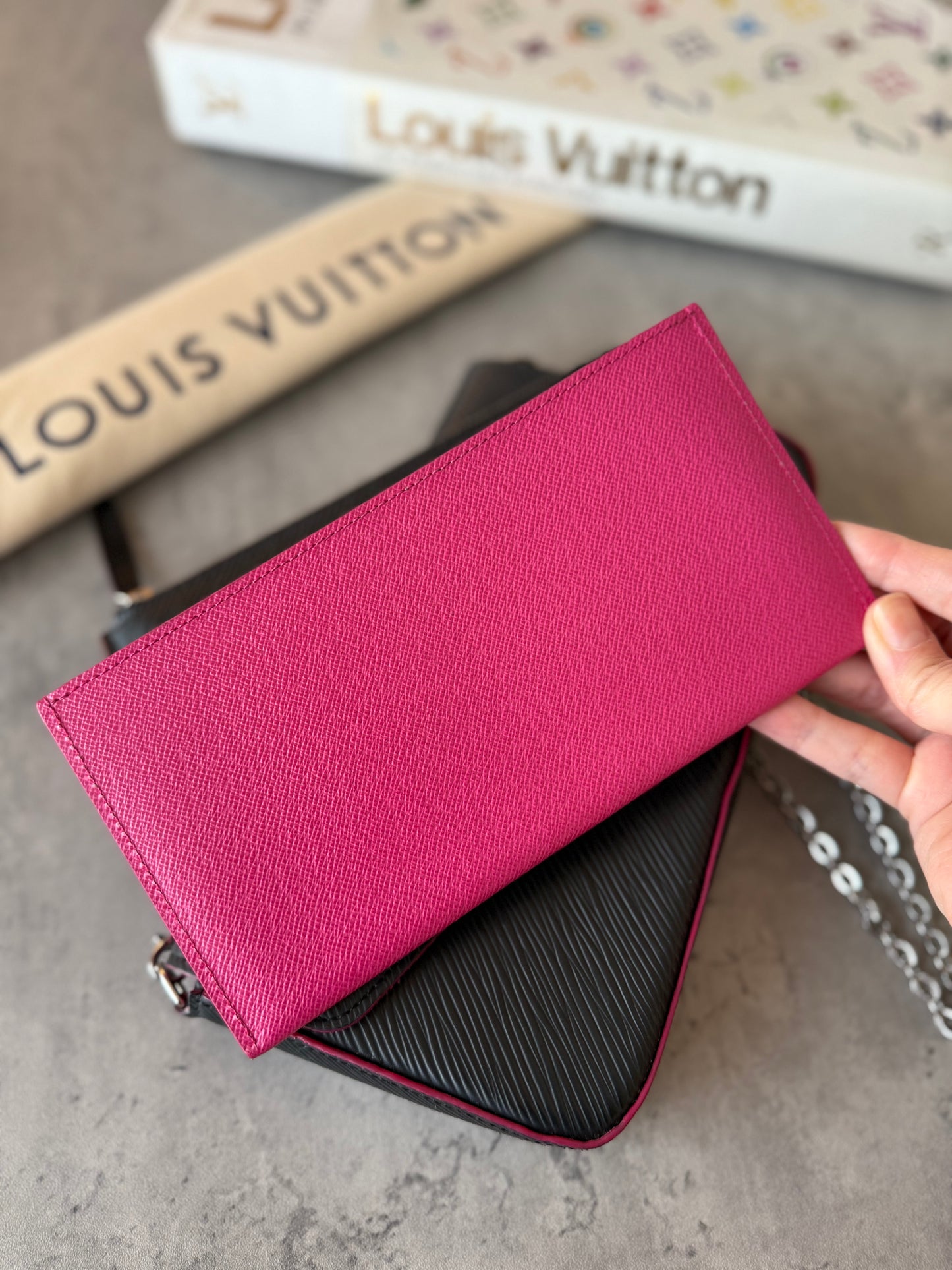 LV Felicie Epi Black & Pink